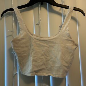 White Cropped Tank
